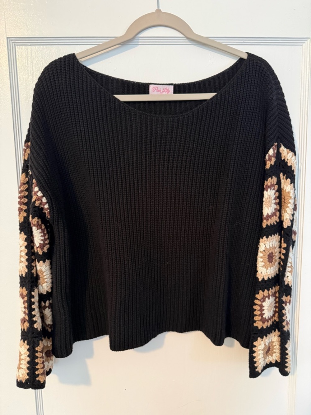 Pink Lily Black Knit Top